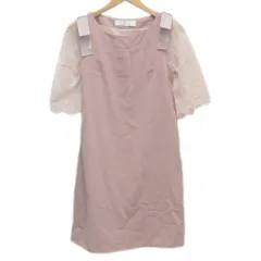 tocco closet トッコクローゼット ミディ丈ワンピース リボン 花柄シースルー 小豆色 肩幅36×身丈90×身幅44×袖丈35×裄丈52(cm) NT Bランク