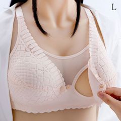 【新品】２枚セット　授乳 マタニティブラ　薄く柔らか　延長ホック付き，Ｌ[36/80]