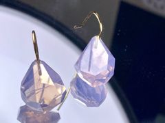 P29 一点物 大粒 希少石 天然 ラベンダー アメシスト アメジスト 紫水晶 ピアス 金属アレルギー対応