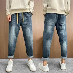 メンズ  服  シンプル ファッション オシャレ 大人 かっこいい 大きいサイズ ストリート 紳士服 秋 カジュアル ストレート ワイド レッグ パンツ ストレッチ ウォッシュ ハイエンド ライト カラー ジーンズ
