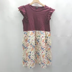 ◇ ⊂ green label relaxing キッズ 子供服 花柄 ロング ワンピース サイズ145 ボルドー系 女の子 E  【1503050008914】