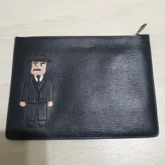 極美品 ドルチェアンドガッバーナ レザー クラッチバッグ ディボーション 黒 Dolce & Gabbana(ドルチェ&ガッバーナ) クラッチバッグ