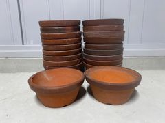 植木鉢　素焼き　6号　20点セット　小品盆栽　観葉植物　多肉植物　山野草　草花　花　雑木　松盆栽　松柏　盆栽　ガーデニング　盆栽鉢