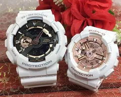 ペアウオッチ gショック  恋人達のGショック G-SHOCK BABY-G カシオ 2本セット Gショック GA-110RG-7AJF BA-110-7A1JF ラッピング無料 メッセージカード手書きします