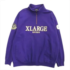 美品 エクストララージ X-LARGE XLレコーズ ハーフジップ プルオーバー スウェット XL RECORDS HALF ZIP PULLOVER SWEAT トレーナー シャツ ロゴ XL 紫 パープル メンズ