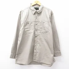 XL/古着 長袖 シャツ メンズ 大きいサイズ ロング丈 コットン ベージュ カーキ 25sep13 中古 トップス