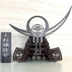 パズル造形　戦国武将「上杉謙信」　シート貼りＭＤＦウォルナット（濃茶）
