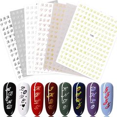【数量限定】ネイルステッカー 綺麗です DIY アルファベット アルファベット (7色) 英語 英字 (2244) 3D ネイルシール 7枚 LANODO