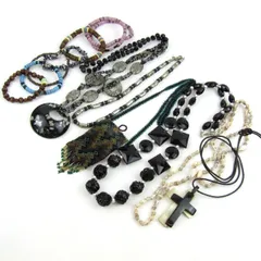 ネックレス/ブレスレット 12点セット ビーズ ストーンなど アクセサリー まとめて 大量 レディース 【中古】
