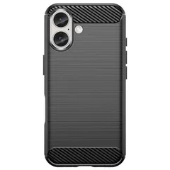 iPhone16 Plus ケース カーボン調 薄型 耐衝撃 ソフト ケース 【Color】ブラック