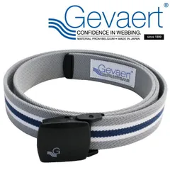 【日本製】GEVAERT ゲバルト ベルト 軽量バックル使用 35mm幅 NEK ゴムベルト ベルギー生地使用 日本製 7987137 (K-グレー/ブルー)のサムネイル