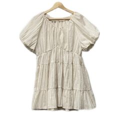 Diagram GRACE CONTINENTAL(ダイアグラム) ワンピース サイズ36 S レディース美品  - アイボリー 半袖/ミニ/ビーズ