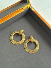 CHANEL シャネル ヴィンテージ ラウンド フープイヤリング ゴールド