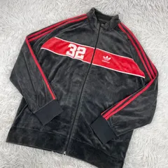 00s adidas アディダス　ベロアトラックジャケット　ジャージ　32 ヴィンテージ　Lセーター