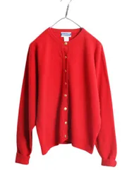 【お得なクーポン配布中!】 90s ペンドルトン ウール ニット カーディガン レディース L / 古着 オールド セーター 前開き 羽織り 重ね着 金ボタン 無地 薄手 丸首 赤