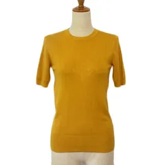 ザラ ZARA カットソー ニット クルーネック 半袖 S マスタード