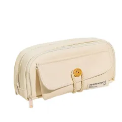 ☆ アイボリー ☆ ペンケース シンプル ペンケース 大容量 可愛い ペンポーチ 筆箱 ふで箱 ふでばこ ペン入れ 筆袋 ポーチ 筆入れ ツールペンケース ガバッと開く 多機能 おしゃれ シンプル 高校生 大学生 小学生 中学生 女子 男子 学校 会社