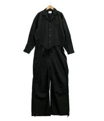 open collar belted assort l/s jump suit / 開襟ベルト付き
