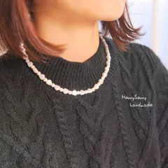 〈新作〉ヴィンテージ風 バロックパールのシンプルネックレス