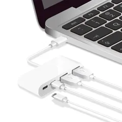 エレコム USBハブ USB Type c USB3.1Gen1 (Aメス2ポート/ Type-Cメス2ポート) バスパワー【USB PD対応】MacBook/iPad/Surface GO Pro 7 / Chromebook等 対応ホワイト  [ホワイト]