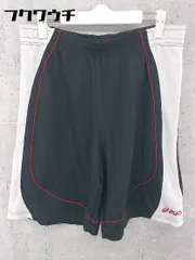 ◇ ASICS アシックス ハーフ ショート パンツ ブラック ホワイト レッド メンズ 【中古】 【1002801090968】