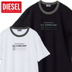 ディーゼル Tシャツ メンズ 半袖Tシャツ DIESEL ブランド ロゴ入りＴシャツ 黒 ブラック 白 ホワイト S M L XL XXL 3XL 大きいサイズ トップス ユニセックス リ