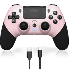 PS4 コントローラー 「2024下半期新」 Sungale p4コントローラー 自動連射 背面ボタン付き Bluetooth5.0 1000mAhバッテリー搭載 マクロ機能 P4/P4 Pro/Slim/PC対応 イヤホンジャック付き ホールスティック デッ