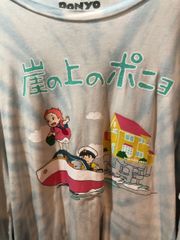 ヴィンテージ Tシャツ 崖の上のポニョ PONYO スタジオジブリ ジブリ 古着 長袖 カットソー 白 2XL FK