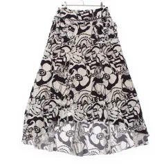 シャネル ロングスカート　ツィード　ティアード 裾ココレース　ブラックス シャネル ロングスカート ツィード ティアード 裾ココレース