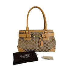 コーチ G1073-F10507 キャリオール ハンドバッグ ハンプトンズシグネチャー ハンドバッグ COACH カーキ×ブラウン