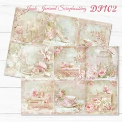 【DP102】デザインペーパー エレガントフラワー コラージュシート