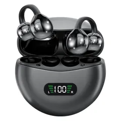 【在庫処分】イヤホン 骨伝導 Bluetooth 5.4 耳挟み式 オープンイヤー イヤホン LED残量表示 2024革新 Hi-Fi音質 ENCノイズキャン Type-C急速充電 長時間58H再生 AAC/SBC対応 ワイヤレスイヤホン TeamSky 耳を