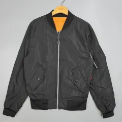 アルファインダストリー MA-1 リバーシブル MA-1ジャケット ブラック/オレンジ S