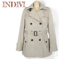 INDIVI インディヴィ★2way取り外せるライナー付き♪ミディ丈 トレンチ コート  サイズ36 ベージュ系 着回し力抜群 z811 s