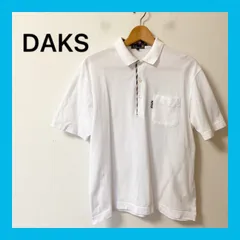 ☆DAKS ポロシャツ Mサイズ ベージュ 新品未使用 タグ付 DAKS - 【人気】DAKS/ダックス チェック柄襟 半袖ポロシャツ