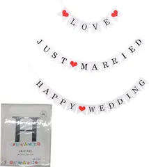 coco plaza ガーランド 3種セット 結婚式 飾り付け just married グッズ HAPPY WEDDING LOVE