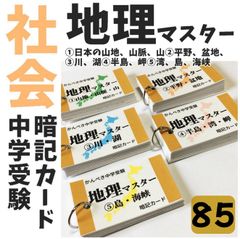 ○【100】中学受験 算数・国語・理科・社会 暗記カードセット
