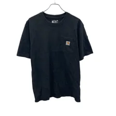 carhartt 半袖 ロゴTシャツ M ブラック プルオーバー ポケット付き ストリート カーハート 古着卸 アメリカ仕入 a705-5518