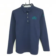 キャロウェイ 長袖ポロシャツ ネイビー ロゴグリーン  レディース LL ゴルフウェア Callaway