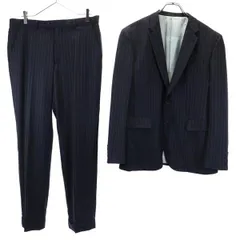 ポールスミス ゼニア ウール100％ ストライプ柄 スーツ 上下 セットアップ C100-W88-H175 濃紺 Paul Smith Ermenegildo Zegna メンズ 【中古】  【230416】