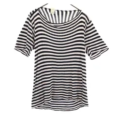 エヌハリウッド 日本製 カットソー ボーダー 半袖 Tシャツ 36 白系 N.HOOLYWOOD レディース 【中古】  【230602】 メール便可