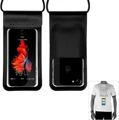 RONGUI スマホ 防水ケース 7.0インチ IPX8認定 FaceID認証 iphone 風呂 海( ブラック)