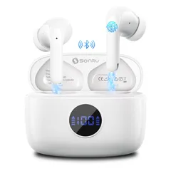 【新着商品】ビジネス/WEB会議/通勤/通学/スポーツ（白） 7防水BluetoothイヤホンノートパソコンAndroid/iOS携帯電話 IPX 左右分離型LED電源表示USB-C充電 ENCノイズキャンセリング ブルートゥース ブルートゥース 瞬間接続 H