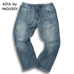 AZUL by MOUSSY アズール マウジー 春夏 USED加工★ スウェット ドビー デニム アンクル パンツ ジーンズ Sz.XS メンズ