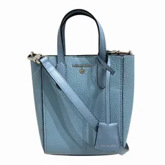 マイケルコース MICHAEL KORS 極美品 2WAY SINCLAIR ショッパー トートバッグ クロスボディ ショルダーバッグ  レザー 皮革 シルバー金具 青 ブルー