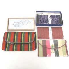 和小物5点セット つづれ織り 絞り 縞紬 札入れ がま口ポーチ 小物入れ 等 和装