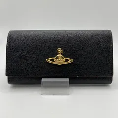 Vivienne Westwood ヴィヴィアンウエストウッド　長財布　オーブ　ロングウォレット　レザー　黒　ブラック 財布(ME76-1532)