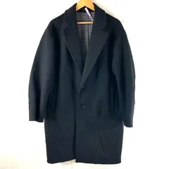 グローバルワーク GLOBAL WORK チェスターコート ウール混 裏地チェック ポケット付き ブラック Mサイズ 2025042000199