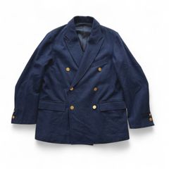 wasew ワソー  NAVYEE PEAKED LAPEL JACKET コットンリネンツイル ピークドラペルジャケット 金ボタン紺ブレザー