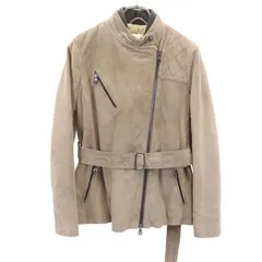 コーチ 牛革 スエード レザージャケット XS ベージュ系 COACH 収納カバー付き 本皮 レディース 【中古】  【230228】